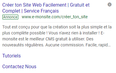 Campagne Google Search