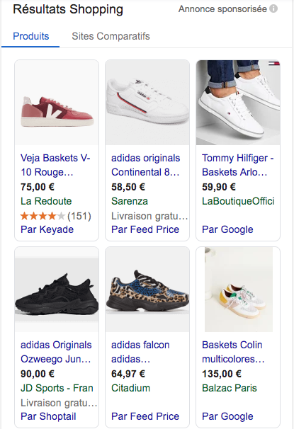 Campagne Google Shopping